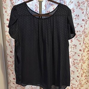 Black Polka Dot Women's Top